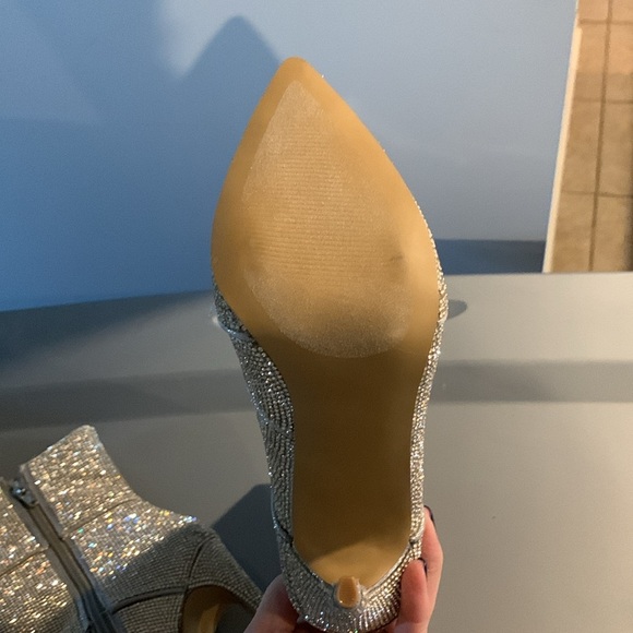 Steve Madden Winona Rhinestone Stiletto High Heel Bootie Mid-Calf - Picture 10 of 12